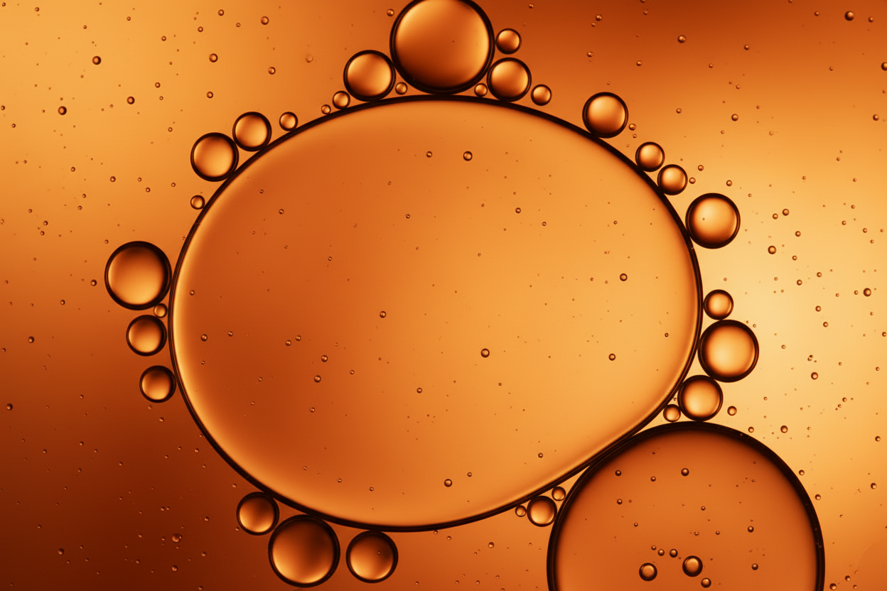 Abalone oil droplets dispersed with center space